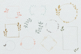 矢量标题框 花草