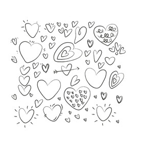 心形线稿素材