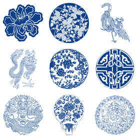 青花古典图案  