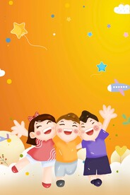 儿童节海报背景 