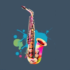 油画萨克斯风