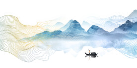 新中式水墨山水背景