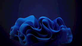 蓝色花朵特效背景黑色背景