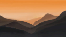 日出日落重山叠嶂厚重雾气背景图