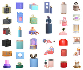 c4d装饰元素台面png素材