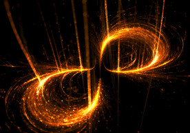 黄色光线圆形背景