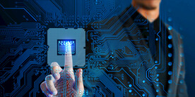 蓝色AI科技背景