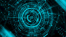 蓝色AI科技线条背景