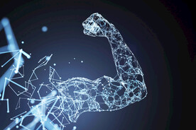 蓝色AI科技线条背景