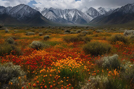 雪山脚下的野花