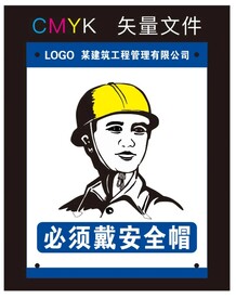 必须戴安全帽标识牌