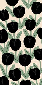 满铺黑色郁金香手机壳图