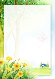 简约小清新植物背景模板