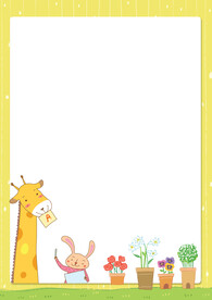 卡通人物植物背景模板