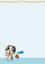 卡通人物植物背景模板