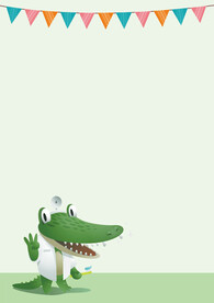 卡通人物植物背景模板