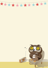 卡通人物植物背景模板