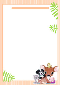 卡通人物植物背景模板