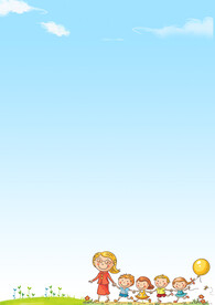 卡通人物植物背景模板