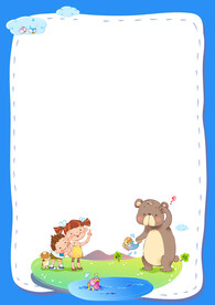 卡通人物植物背景模板