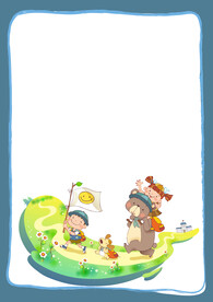 卡通人物植物背景模板