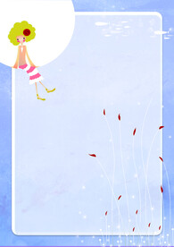 卡通人物植物背景模板