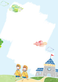 卡通人物植物背景模板