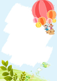 卡通人物植物背景模板