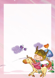 卡通人物植物背景模板