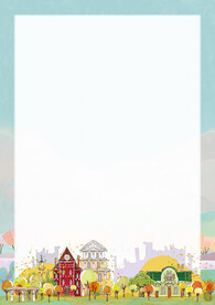 卡通人物植物背景模板