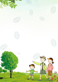 卡通人物植物背景模板