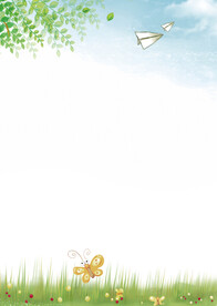 卡通人物植物背景模板