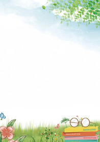 卡通人物植物背景模板