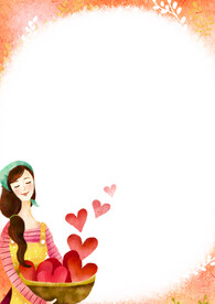 卡通人物植物背景模板