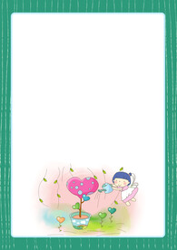 卡通人物植物背景模板