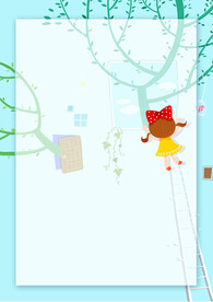 卡通人物植物背景模板