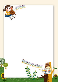 卡通人物植物背景模板