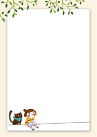 卡通人物植物背景模板