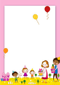 卡通人物植物背景模板 