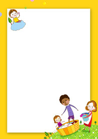 卡通人物植物背景模板