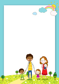 卡通人物植物背景模板