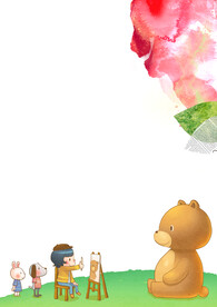 卡通人物植物背景模板