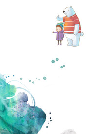 卡通人物植物背景模板