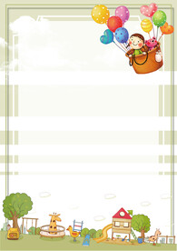 卡通人物植物背景模板