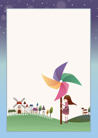 卡通人物植物背景模板