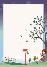 卡通人物植物背景模板