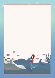 卡通人物植物背景模板