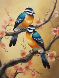 树上的鸟儿成双对