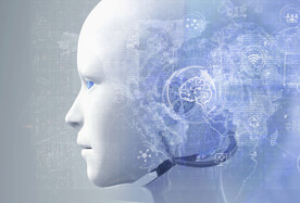 白色AI人脸科技背景