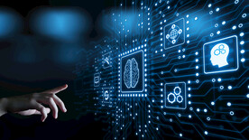 蓝色AI科技智能线条背景